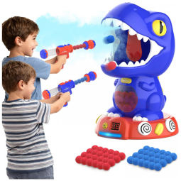 EagleStone Jogo de Tiro Dinossauro Móvel com 2 Pistolas de Espuma e 48 Bolinhas - Diversão e Desafio para Crianças