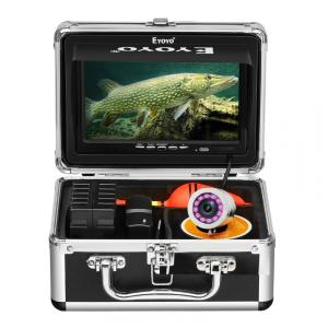 Câmera de Pesca Subaquática Portátil à Prova d com Monitor, Luzes Infravermelhas, Cabo 30 M e Cartão SD de 8GB, EYOYO, Preto