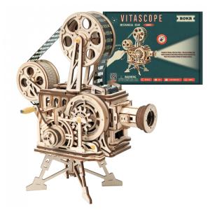 Quebra Cabeças 3D em Madeira para Adultos, Tema Projetor Vintage com 183 Peças, ROKR