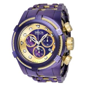 Relógio Masculino Reserve Bolt Zeus com Mostrador Madrepérola, Invicta 38748, Roxo e Dourado