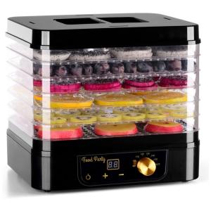 Desidratador de Alimentos com 6 Bandejas e Painel de Controle Digital, 110v, FOOD PARTY, Preto