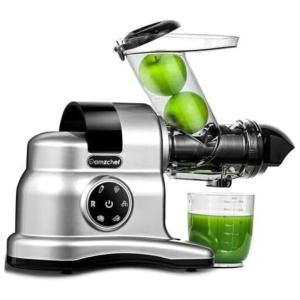 Centrífuga de Frutas com 2 Modos de Velocidades e Função Reversa, Aço Inoxidável, 110V 150W, AMZCHEF, Cinza