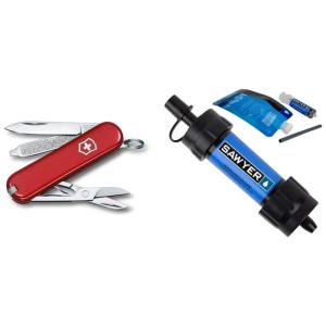 Canivete Multifuncional 7 Funções em Aço Inoxidável com Mini Filtragem de Água, Victorinox Classic SD, Vermelho