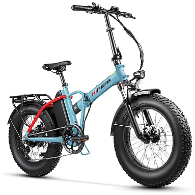 Bicicleta Elétrica Dobrável Hipeak Azul