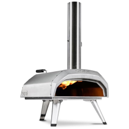 Forno de Pizza Portátil a Lenha e Gás para Cozinha ao Ar Livre, Ooni, Prata, Modelo 2023