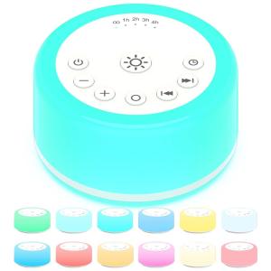 Máquina de Ruído para Dormir, 30 Sons com Luz Ambiente Programável, 110v, COLOURNOISE, Branco