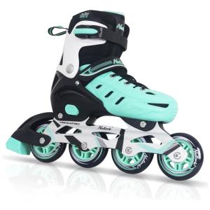 Patins Regulável e Ajustável para Crianças e Adultos, Tam BR 30 a 33, Nattork, Azul Teal
