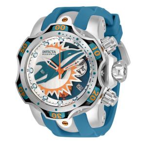 Relgio masculino calibre NFL Miami Dolphins Swiss Ronda Z60 - 52,5 mm. Ao. Azul. Laranja 33058