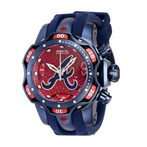 Relógio feminino Invicta MLB Atlanta Braves 44,, aço, azul, vermelho 41858