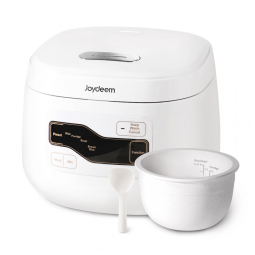Panela de Arroz Elétrica de Cerâmica 2L com Display LED, e 4 Menus Predefinidos, 110V, Joydeem FD20SW, Branca