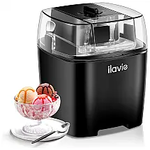 ILAVIE Máquina de Sorvete Automática 1,5L de Capacidade, 110V, Preta