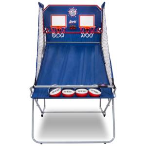 Basquete Eletrônico Pop-A-Shot, Arcade Duplo, Diversão em Casa, Pontuação com Paddle, 10 Modos de Jogo, 4 Bolas, Armazenamento Dobrável.