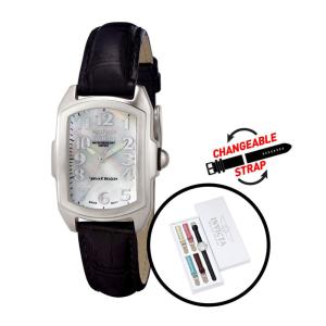 Relgio feminino Lupah Swiss Ronda 763 calibre com mostrador em madreprola - 29 mm. Preto com Ala Intercambivel 5168