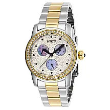Relógio Feminino Angel com Mostrador Madrepérola, Invicta 28468, Prata e Dourado