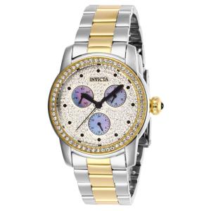 Relógio Feminino Angel com Mostrador Madrepérola, Invicta 28468, Prata e Dourado