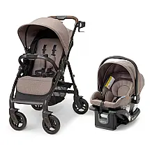 Sistema de Viagem Graco Merge Marrom Sable com Cadeirinha e Carrinho com Rodas 360°
