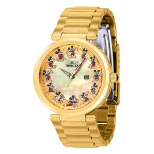 Relgio feminino Disney Limited Edition Mickey Mouse com mostrador em madreprola - 36 mm. Ouro 39568