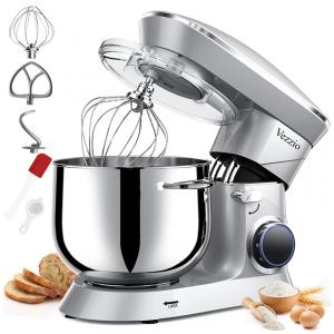 Batedeira 8,9L com 10 Velocidades, Tigela de Aço Inoxidável e Acessórios, 110V 660W, Vezzio, Prata