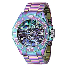 Grande relgio masculino automtico de diamante de 0,06 quilates com mostrador Abalone - 50 mm. Iridescente 39968