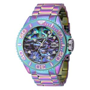 Grande relgio masculino automtico de diamante de 0,06 quilates com mostrador Abalone - 50 mm. Iridescente 39968