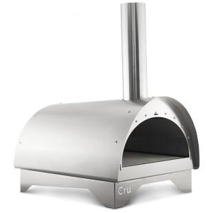 Forno de Pizza a Gás Portátil Aço Inoxidável com Exterior, Descascador de Pizza e Rake de Brasas, Cru Ovens, Prata