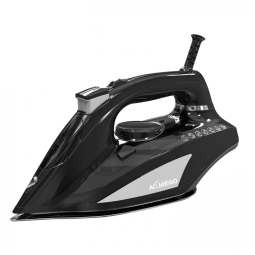 Ferro de Passar á Vapor com Base em Cerâmica Antiaderente e Função Auto Limpeza, 1700W, 110v, AEMEGO Y 871B, Preto