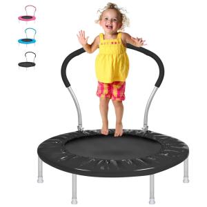 Trampolim Infantil Lyromix de 36 Polegadas com Alça para Diversão em Casa Ideal para Crianças