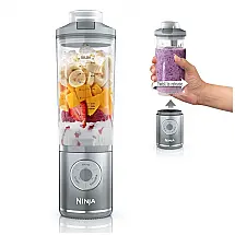 Liquidificador Portátil sem Fio 500mL com 3 Programas, À prova de Vazamento, 11V, Ninja Blast Max, BC251SL, Prateado