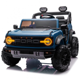 Carrinho Elétrico Licenciado Infantil 2 Lugares 24V, Ford Bronco Raptor 4x4, 2 Motores 90W, Bluetooth, Suspensão 4 Rodas, Controle Remoto
