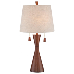 Luminária de Mesa Clássica em Metal e Abajur de Tecido, 360 LIGHTING 8Y238, Marrom