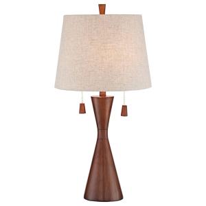 Luminária de Mesa Clássica em Metal e Abajur de Tecido, 360 LIGHTING 8Y238, Marrom