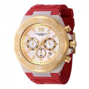 Relgio masculino TechnoMarine Manta Ocean com mostrador em madreprola - 48 mm. Vermelho TM-222078