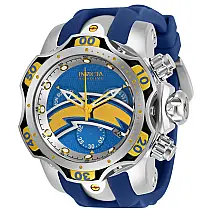 Relgio masculino NFL Los Angeles Chargers Swiss Ronda Z60 calibre - 52,5 mm. Ao. Amarelo. Azul Marinho 33078