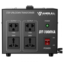 Transformador de Tensão de 1000 Watts, 220V 230V 240 Volts para 110V ou 110V para até 240 V, Anbull, Preto