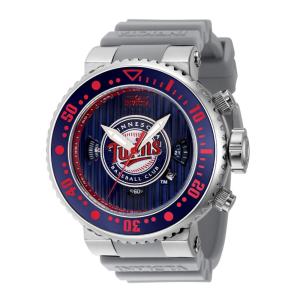 Relgio masculino MLB Minnesota Twins - 52 mm. Cinza Claro 42378