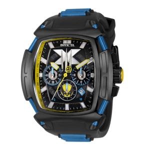 Relógio Masculino Marvel X Men Wolverine 53mm, Invicta 37378, Preto, Azul e Amarelo