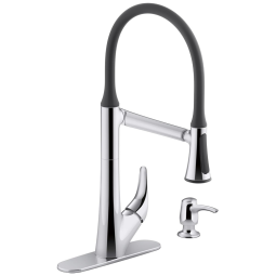 Torneira Cozinha Articulada com Pul Down Sprayer e Dispensador de Sabão, KOHLER R77764-SD-CP Arise, Cromada Polida