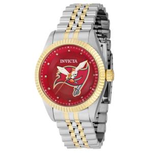 Relógio Feminino NFL Tampa Bay Buccaneers, Invicta 42578, Prata, Dourado e Vermelho
