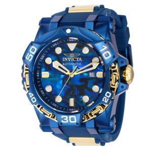 Relógio masculino automático Invicta S1 Rally Mammoth com mostrador Abalone , azul, dourado 38778