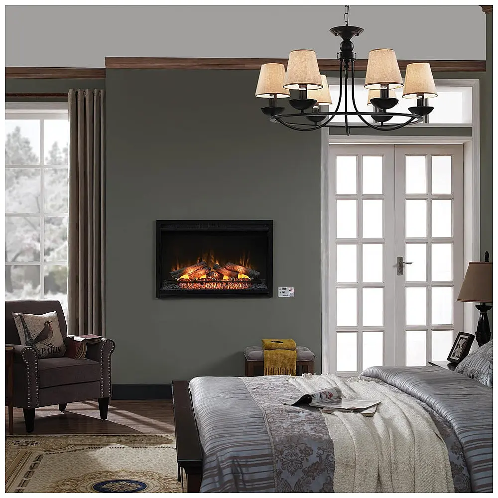 Lareira Elétrica ClassicFlame 91x61cm 1300W Chamas Tradicionais Embutir 110V — foto 3
