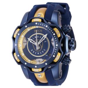 Relógio feminino Invicta Reserve MLB Milwaukee Brewers 44,, aço, azul, amarelo 41878