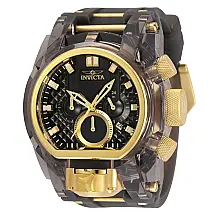 Relgio masculino Bolt Zeus Magnum - 52 mm. Ouro. Preto 34878