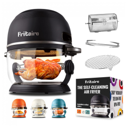 Air Fryer de Vidro 5L com Visão 360 e Tecnologia Vortex. Livre de Toxinas e Autolimpante. Potencialize sua Cozinha. Fritaire