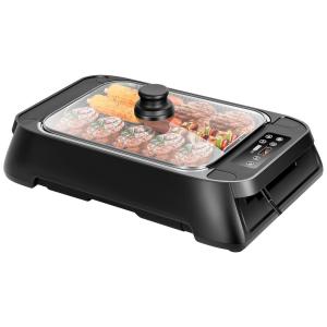 Churrasqueira Elétrica Antiaderente Portátil, Serve até 8 Pessoas, 1660W, 110v, VIVOHOME, Preto