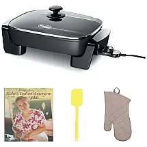 Frigideira Elétrica com Tampa de Vidro Temperado 1500W, 110V, DELONGHI BG45, Preto