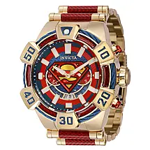 Relgio masculino DC Comics Superman - 52 mm. Ouro. Vermelho 41088