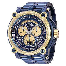 Relgio masculino Reserve Sea Hunter Warrior 2.26 quilates diamante suo Ronda 8040.N calibre - 56 mm. Azul escuro
