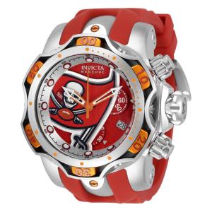 Relógio Masculino NFL Tampa Bay Buccaneers, Invicta 33088, Vermelho, Prata e Laranja