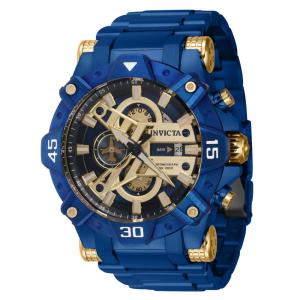 Relgio Masculino Aviador - 52mm. Ouro. Azul 40188