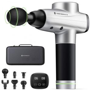 TaoTronics Massageador Pistola Elétrico Profissional Sem Fio 6 Acessórios 10 Velocidades 3200 RPM